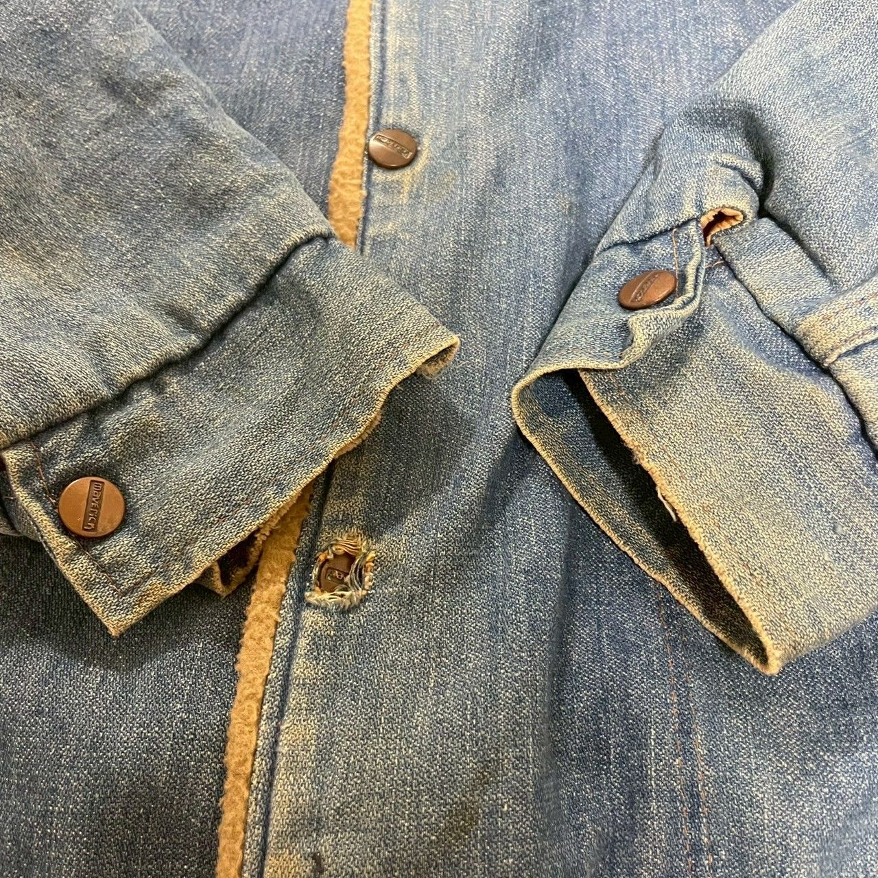 70s maverick USA製 デニムボアジャケット 長袖 ブルー コーデュロイ襟 