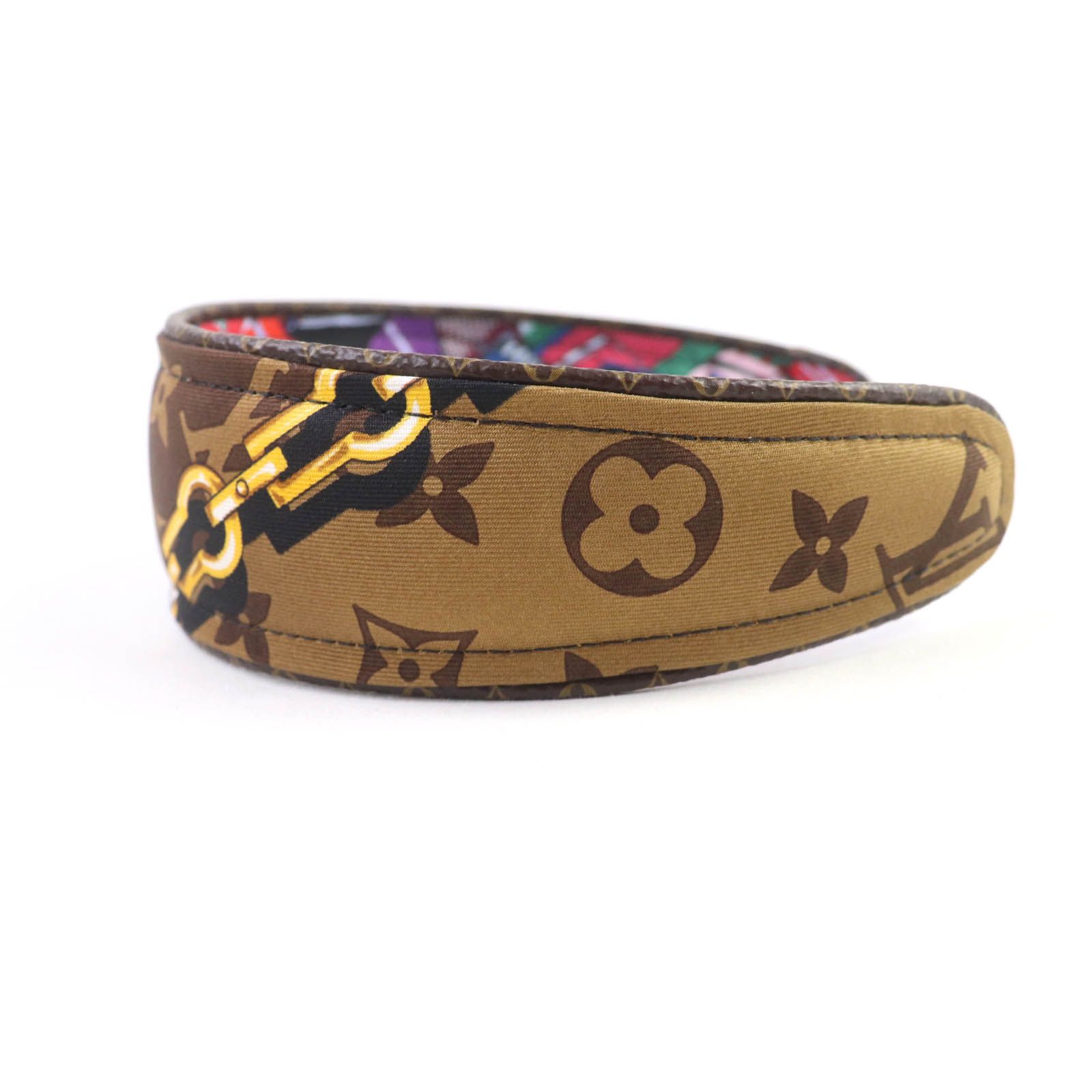 LOUIS VUITTON ルイヴィトン M76740 ヘッドバンド ビーマインドフル カチューシャ モノグラム レザー使い ヘア マルチ イタリア製 レディース