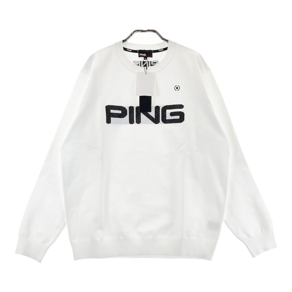 サイズ：LL PING ピン 2025年モデル ハイネック 長袖Tシャツ  ホワイト系 [240101428219] ゴルフウェア メンズ ストスト サイズ：LL PING ピン 2022年モデル ニットセーター ホワイト系