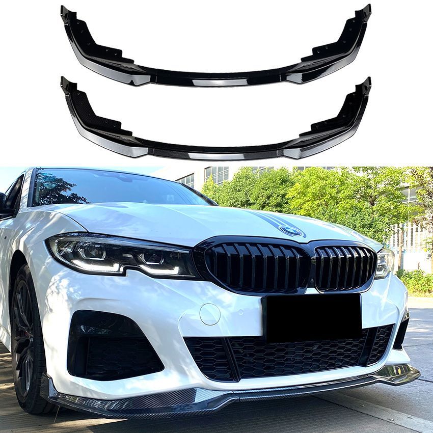 BMW 3シリーズ G20 Mパッケージ 2019〜2025 対応 320i 330i フロントリップスポイラー MPスタイル 外装 カスタムパーツ ピアノブラック|カーボン調 1P