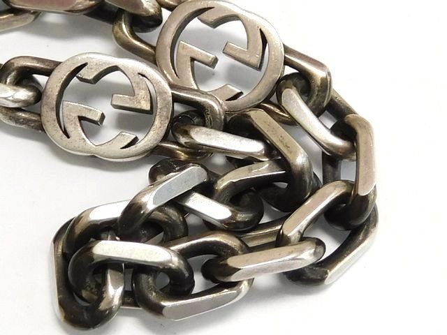 GUCCI シルバー チェーンリングネックレス GUCCI グッチ 479221 J8400 ネックレス INTERLOCKING G S
