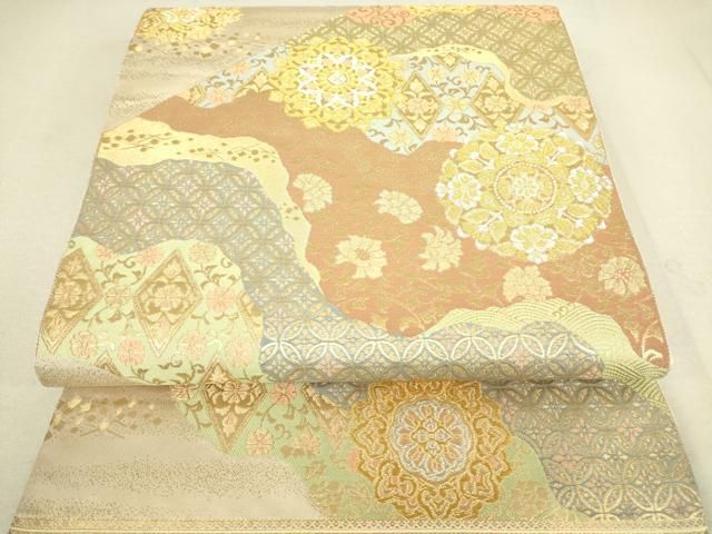 平和屋着物◎西陣 服部織物謹製 六通柄袋帯 松風 金銀糸 正絹