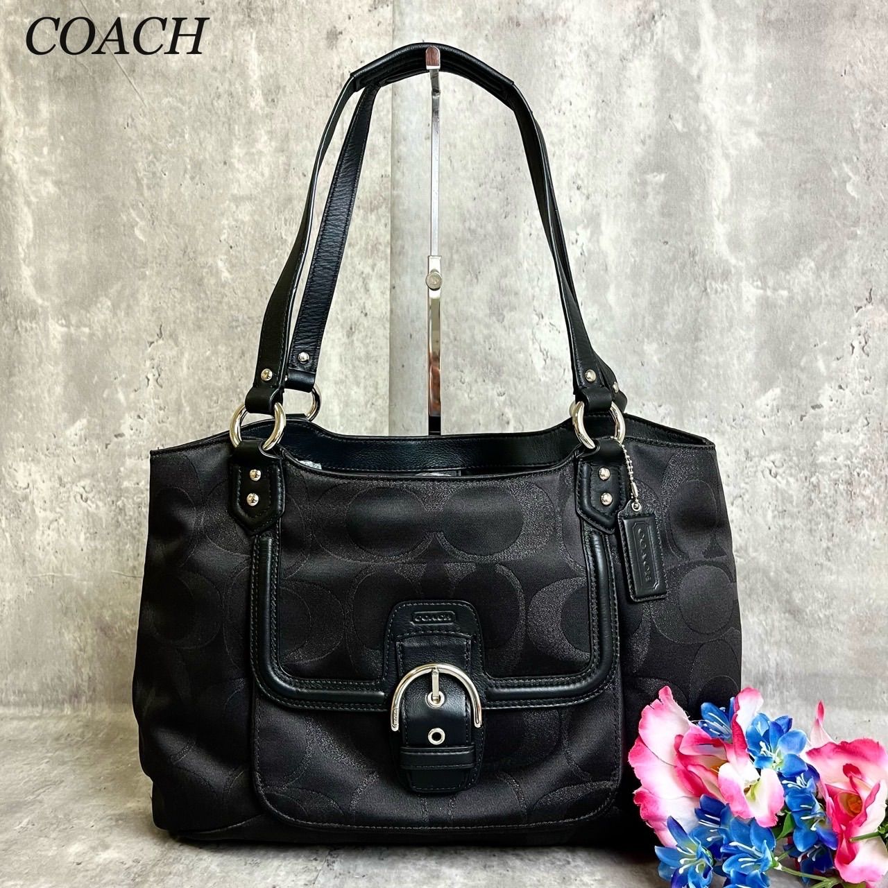 未使用級 極美品 ターンロック トート A4収納可能 大容量 黒 ブラック 極美品 A4収納 コーチ トートバッグ ターンロック レザー 黒 ブラック