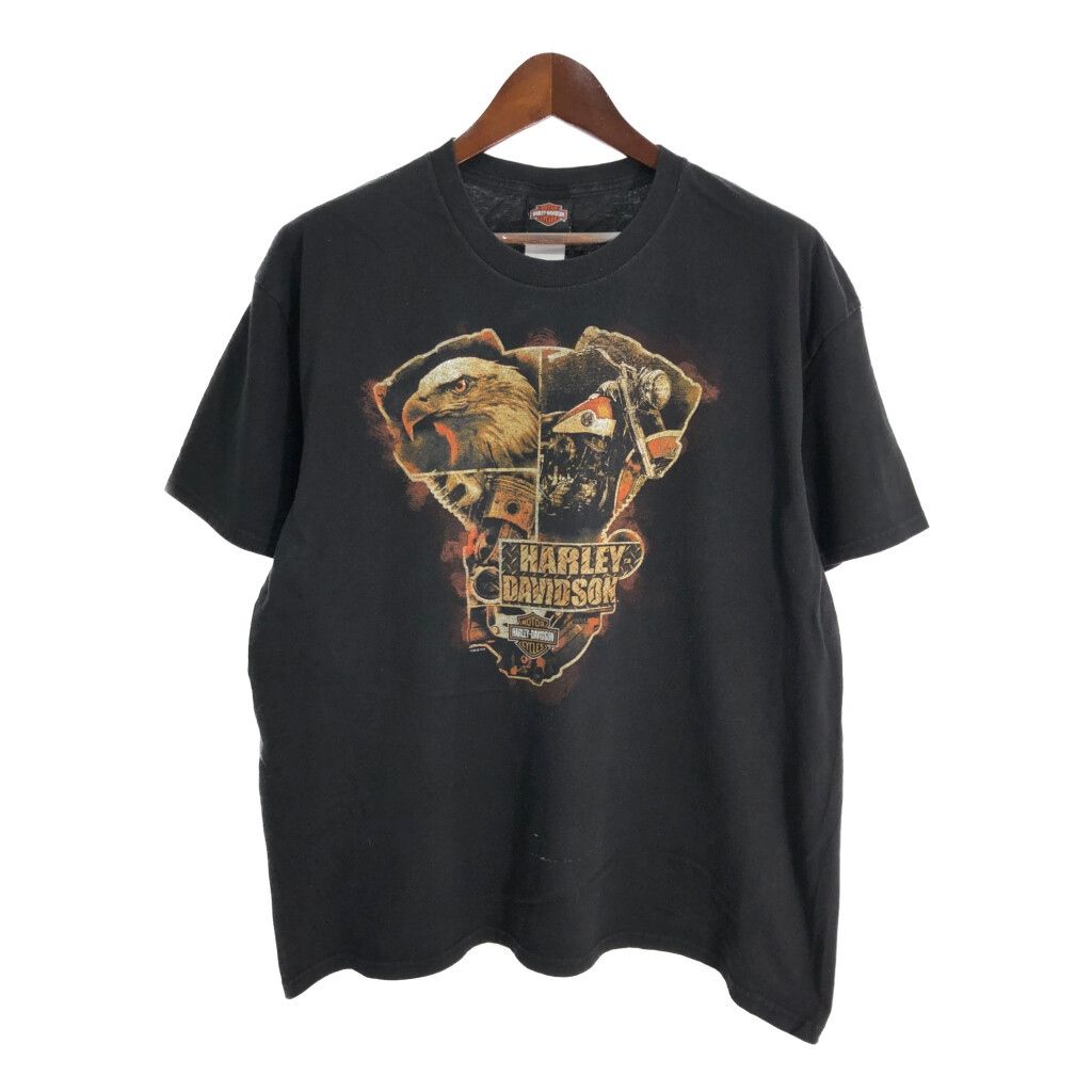 HARLEY DAVIDSON ハーレーダビッドソン モーターサイクル Ｔシャツ ブラック メンズ XL 古着 U1855