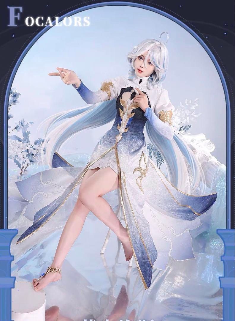 三分妄想 原神 コスプレ 水神 フォカロルス 神Ver 衣装 ウィッグ 追加可