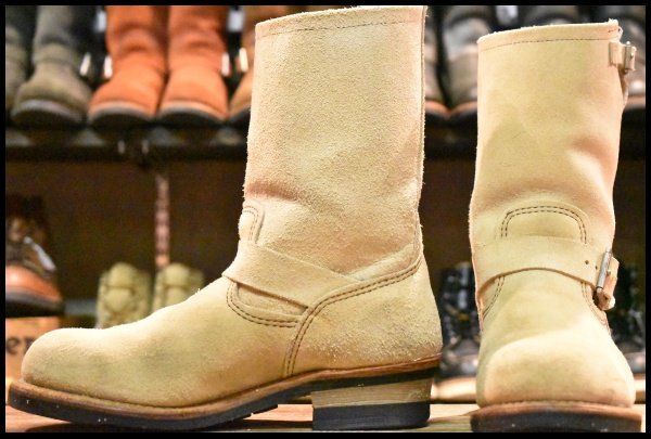 8.5D 08年 レッドウィング 8268 スエード エンジニア ホーソーンアビレーン ラフアウト スチールトゥ ブーツ redwing HOPESMORE FE409