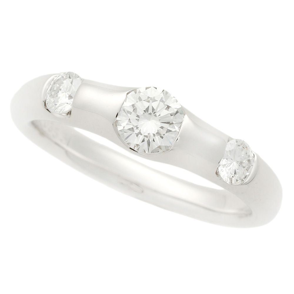 本物保証】 新品同様 リング 指輪 K18WG ダイヤモンド 0.356ct