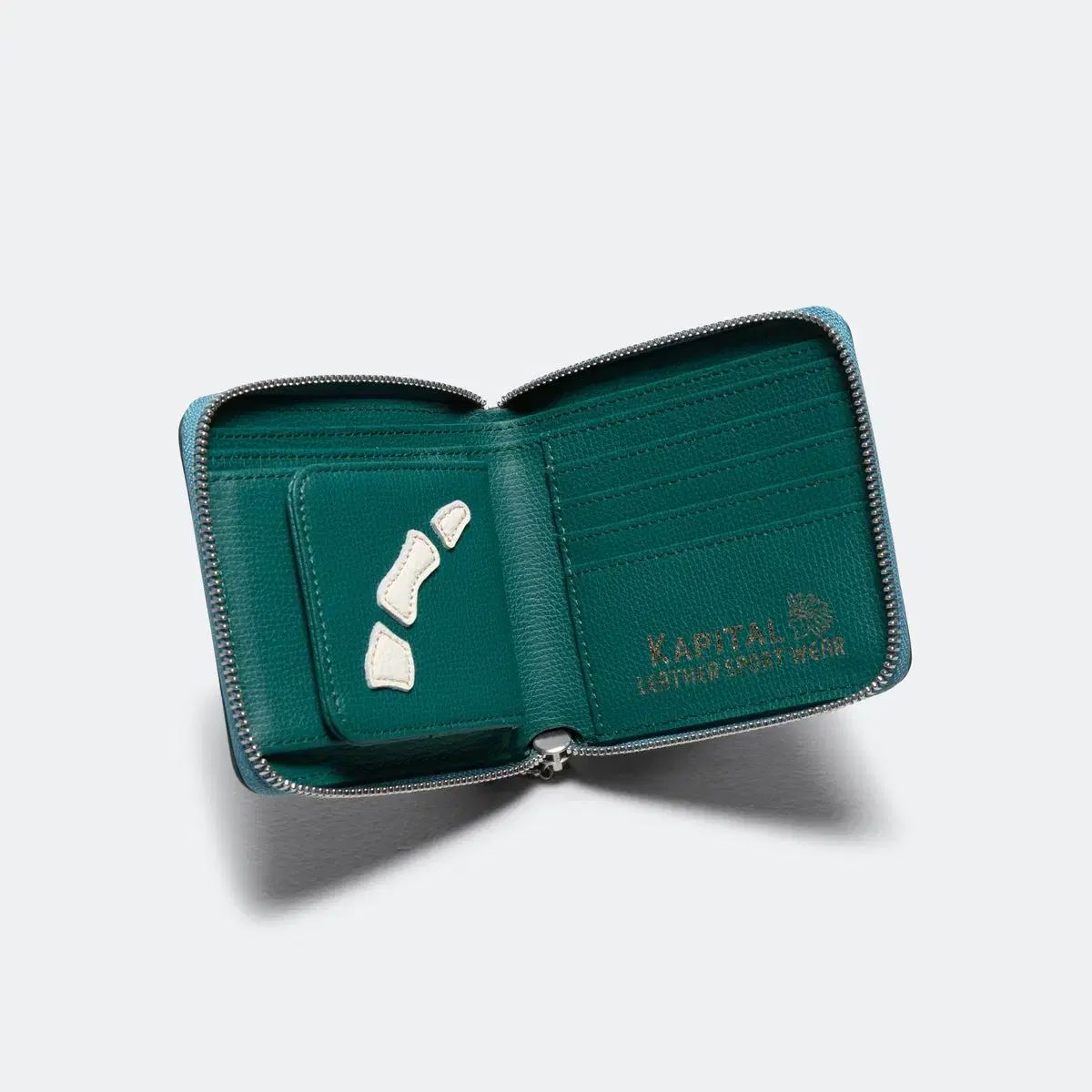 KAPITAL(キャピタル) ウォレット 二つ折り財布 孔雀 グリーン