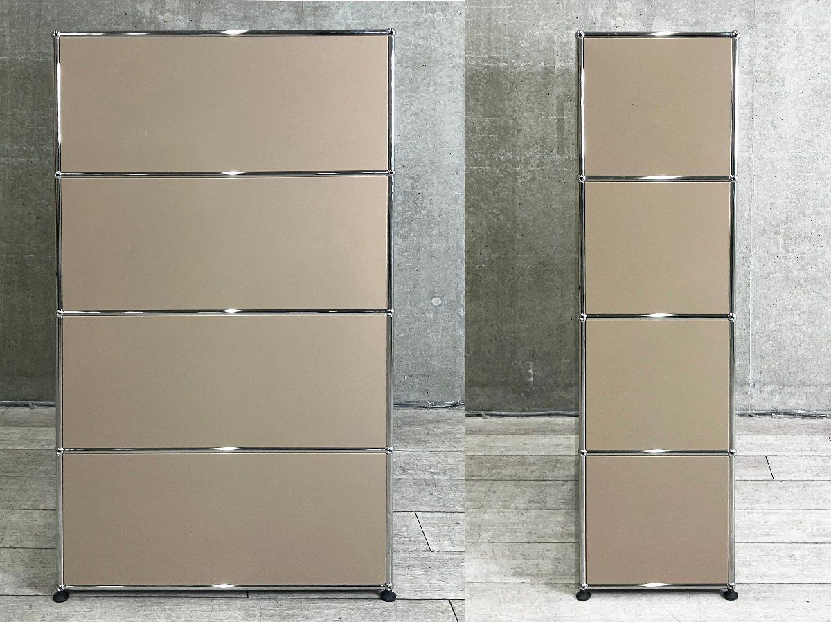 USM Haller USM ハラー オープン シェルフ ラック ベージュ This USM Haller living room storage unit features steel tubing and