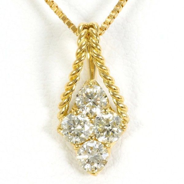 K18YG ネックレス NECKLACE ダイヤ 0.32 総重量約1.9g 約45cm