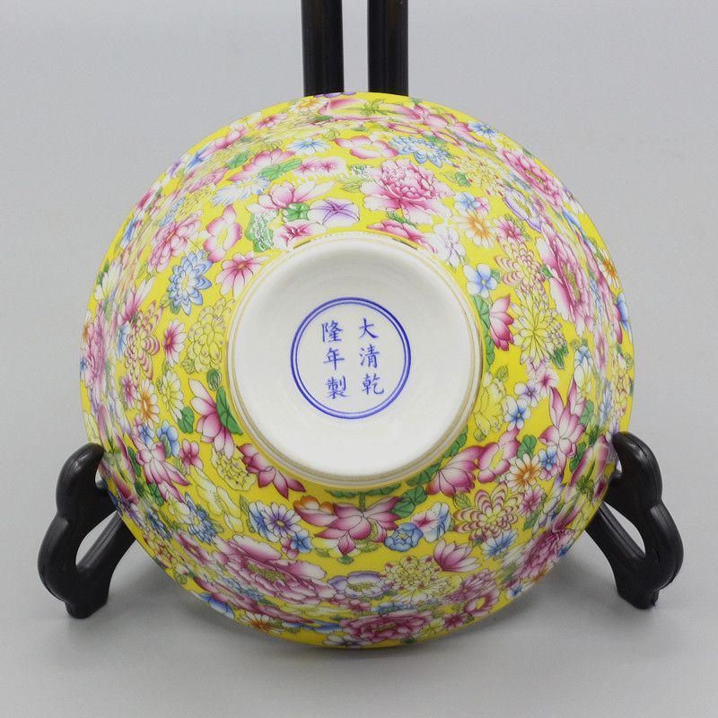 清乾隆琺瑯彩万模様六方挿花器 景徳鎮 陶磁器 装飾品 現代工芸品美術品