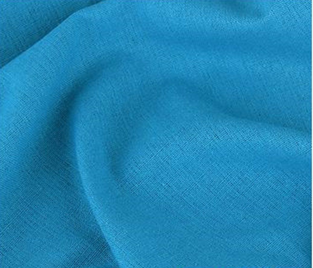 【人気商品】moonfarm 選べる21色 カラー 綿 麻 無地 生地 約 2m 幅1.5m (青(マリンブルー))