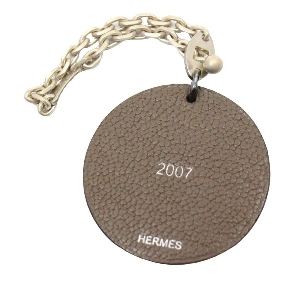 HERMES エルメス キーホルダー チャーム イノシシ 猪 レザー 2007 エルメス イノシシ 猪 2007 限定 バッグ チャーム キーホルダー