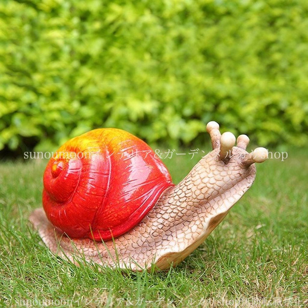 かたつむり ガーデンインテリア ガーデニング カタツムリ 雑貨 庭の装飾 置物 ガーデン おしゃれ ガーデンオブジェ インテリア ガーデン雑貨 ガーデンオーナメント 赤 お洒落 樹脂 8-14