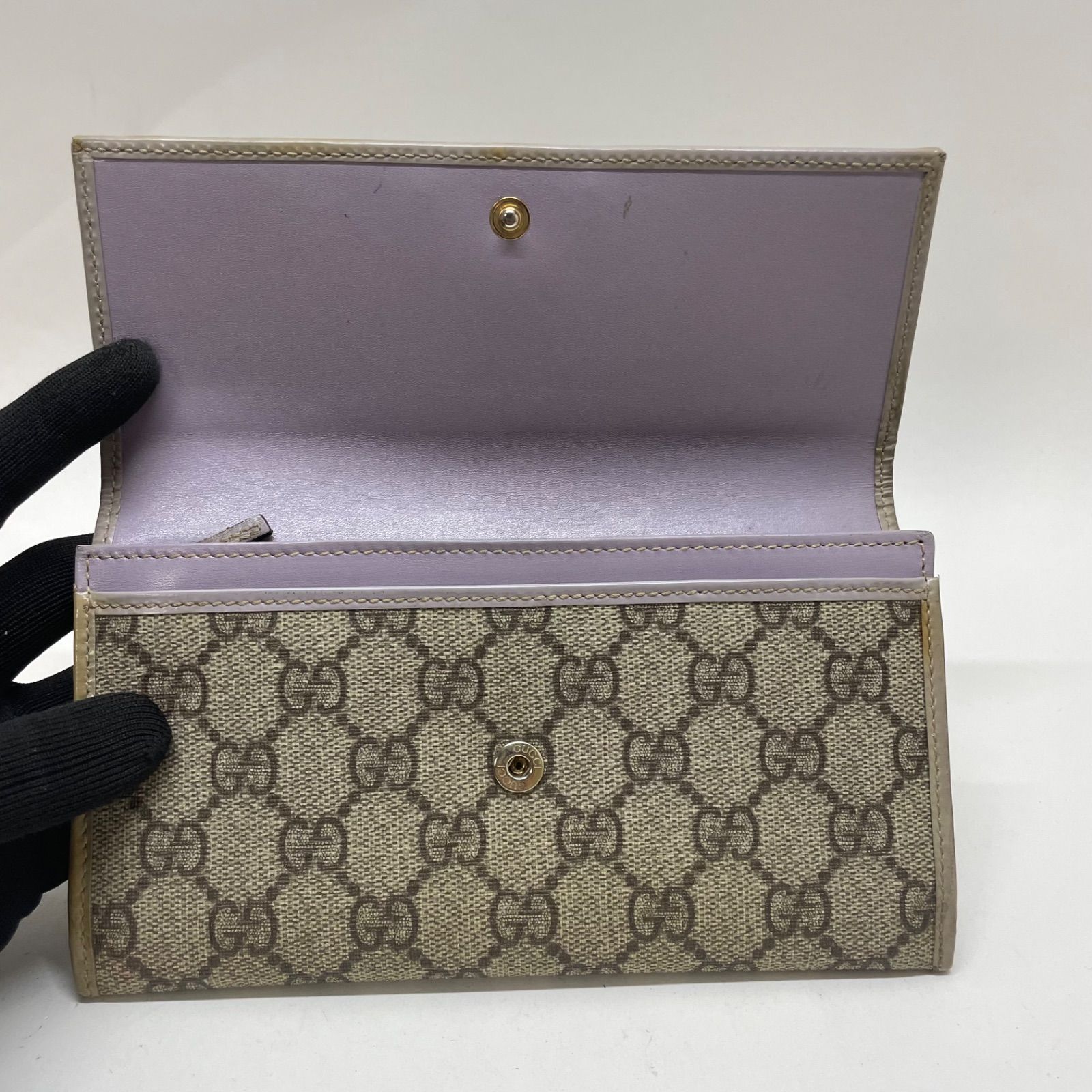 1395 GUCCI グッチ 長財布 GG スプリーム ヴィンテージ PVC