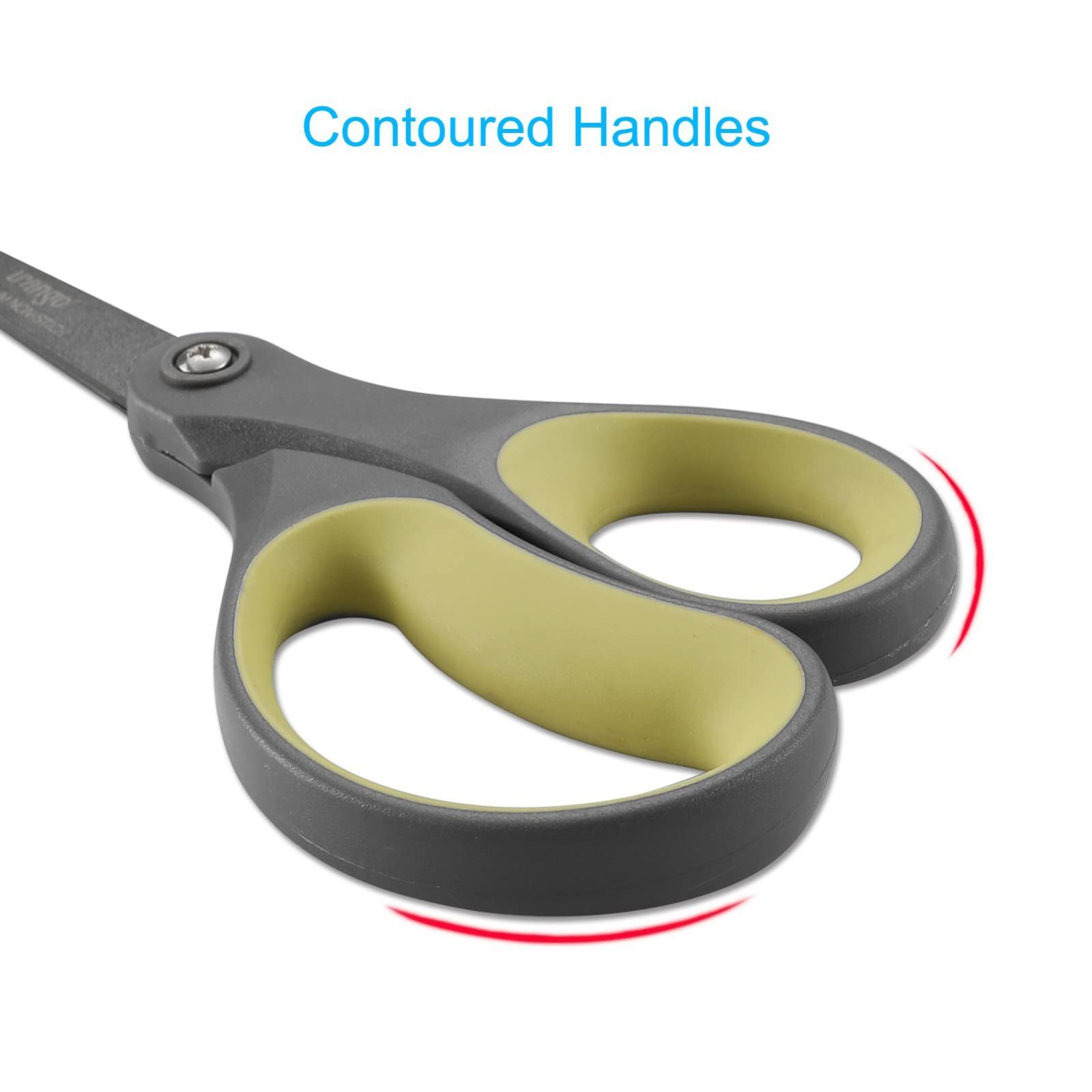 数量 フッ素コート ステンレス 事務用 はさみ 快適なソフトハンドル ハサミ グルーレス 超鋭 チタン 手芸 21 cm 2本セット いハサミ きいろ グリーン LIVINGO