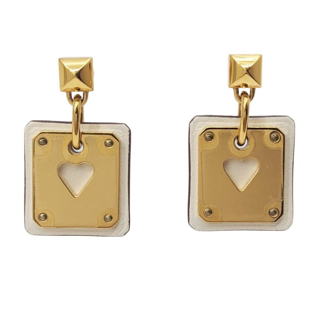 新品未使用 エルメス エースオブハート ピアス スイフト ナタ GD金具 Y刻印 HERMES - エルメス エースオブハート ピアス スイフト ナタ GD