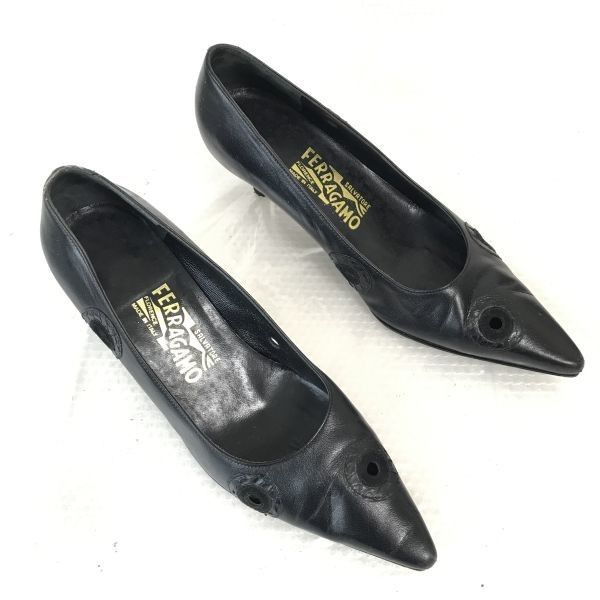 フェラガモ　Ferragamo ブラック ハイヒール パンプス　5.5 2.5 フェラガモパンプスブラック5.5サイズ