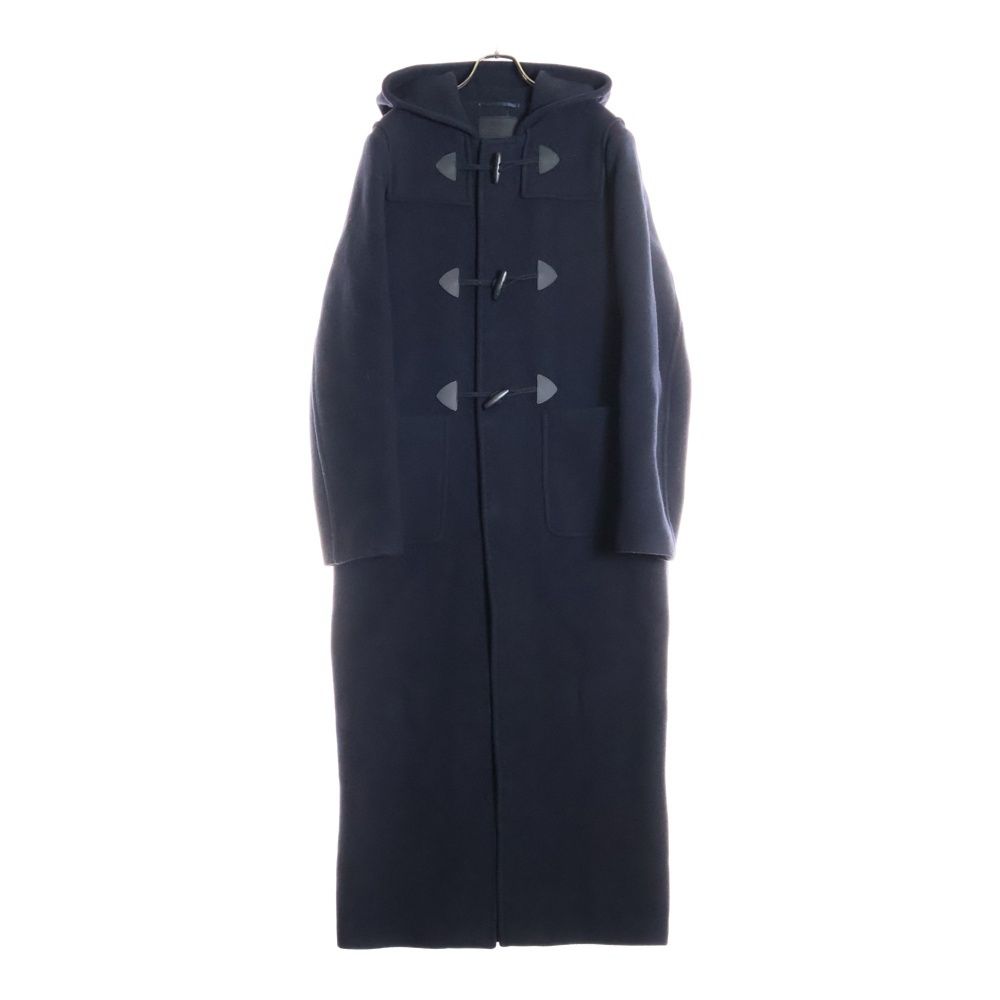 PRADA プラダ 23AW ウール フーデッド ロングダッフルコート ジャケット ネイビー SGC361