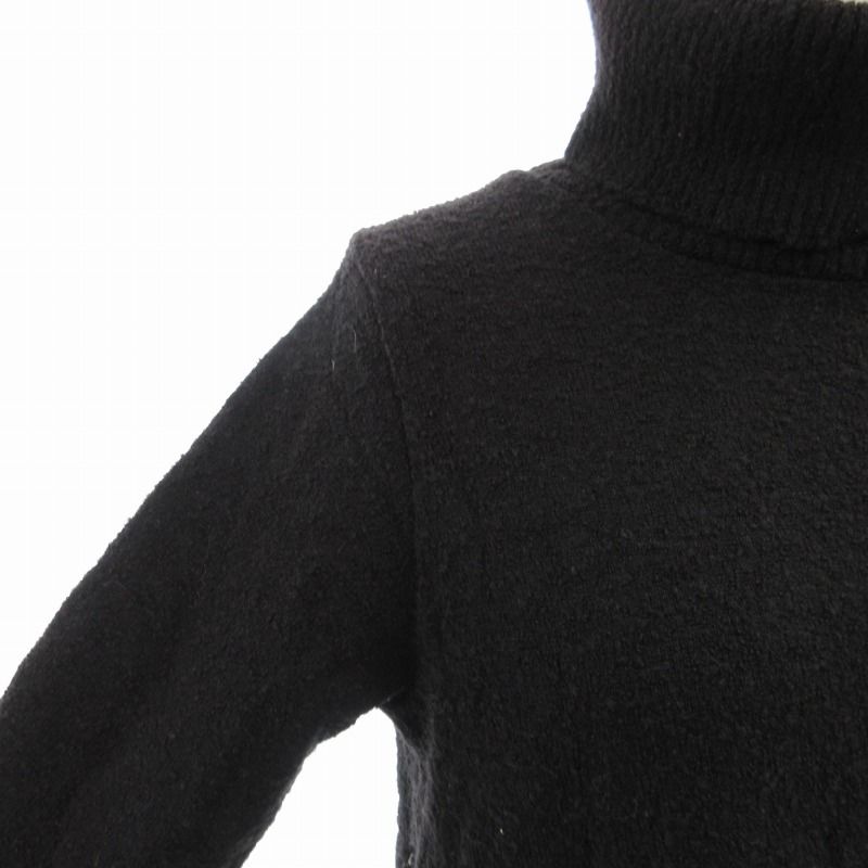 黒の花柄タートルネックワンピース　マリクワワンピース マリークワント MARY QUANT ニットワンピース 長袖
