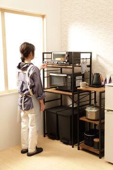 確かな品質。必見！ ダストボックスラック VGRT2 ゴミ箱上スペース有効利用