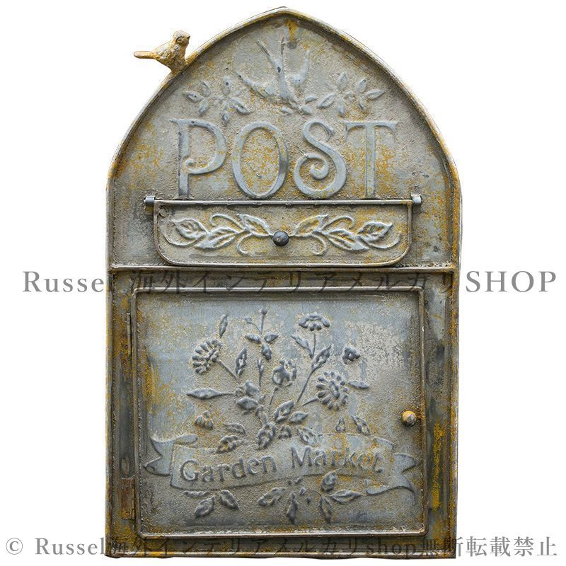 ポスト 壁掛け アンティーク調 レリーフ デザイン おしゃれ かわいい インテリア コンパクト ヴィンテージ調 レトロ調 郵便 メールボックス