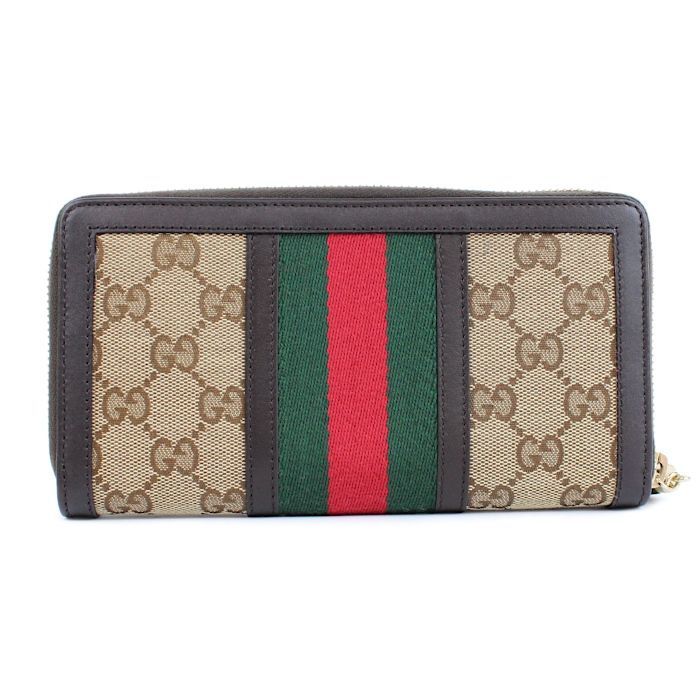 グッチ GUCCI GGキャンバス ブラウン 茶 ラウンドジップ シェリー