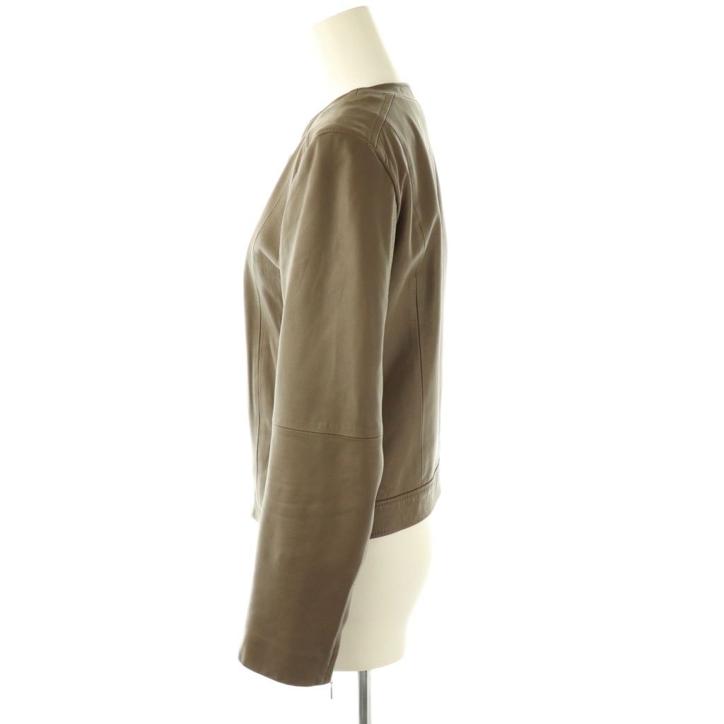 【美品】UNTITLED/アンタイトル　羊皮ジャケット アンタイトル UNTITLED ジップアップ ノーカラー レザー