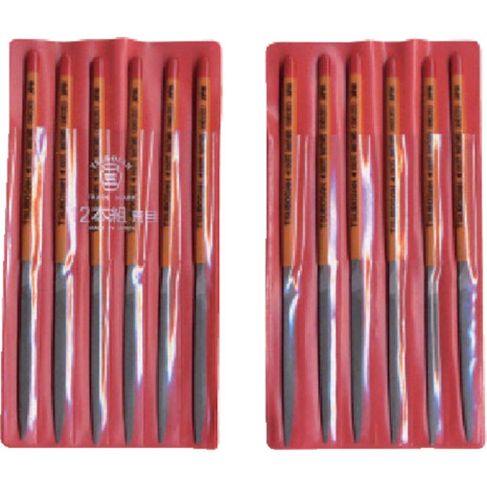 ツボサン 組ヤスリ 12本組 刀刃 荒目 KH012-01