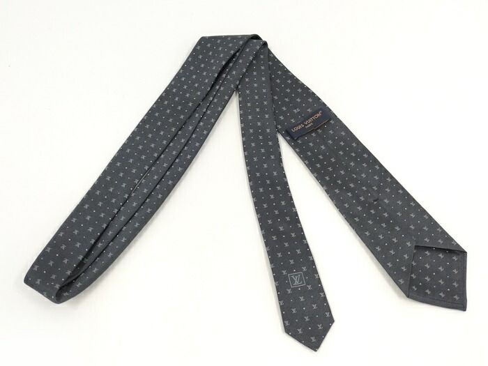 ルイヴィトン Louis Vuitton ネクタイ シルク ブラック ドット LOUIS VUITTON 新品同様 ルイヴィトン ネクタイ ドット