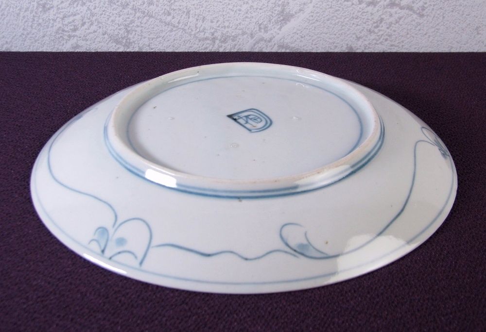 藍九谷7寸皿 花鳥図 No1 幅：20.7cm 江戸前期/古伊万里/25i039 - メルカリ