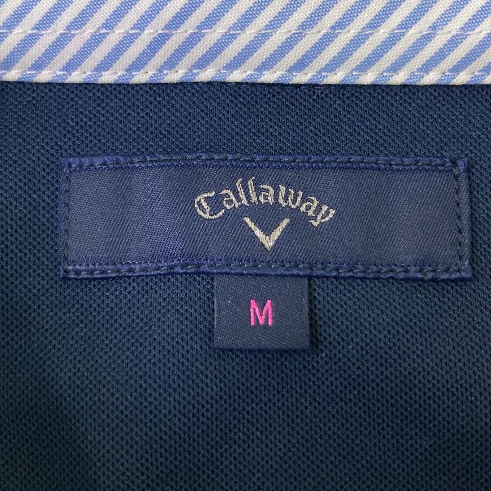 サイズ：M CALLAWAY キャロウェイ 半袖ワンピース 総柄 ネイビー