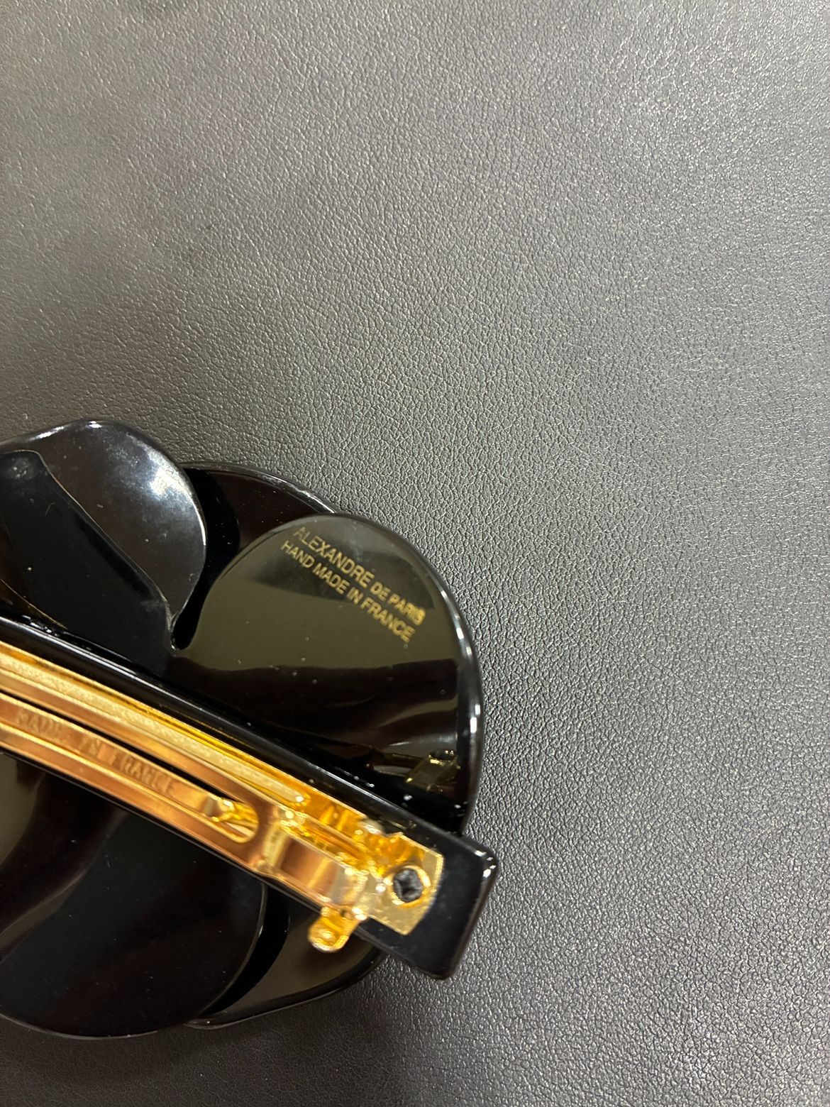 EL6】アレクサンドルドゥパリ バレッタ 黒 フラワー 花 髪飾り MK10777