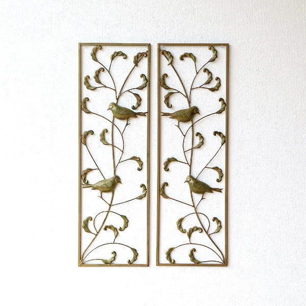 アンティーク アイアンフレーム 葉っぱ柄装飾ミラー 装飾 バンブー