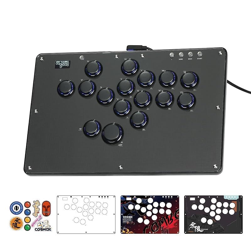Haute42レバーレスコントローラー U16 シリーズ- DIYグラフィティ パネル - 16 キー Crystal ロープロファイル スイッチ - カスタム RGB - PC|Switch|PS3|PS4コントローラー 0