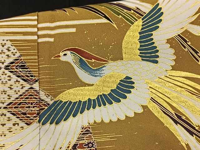 平和屋着物□豪華黒留袖 鳳凰七宝文 暈し染め 金彩 正絹 逸品