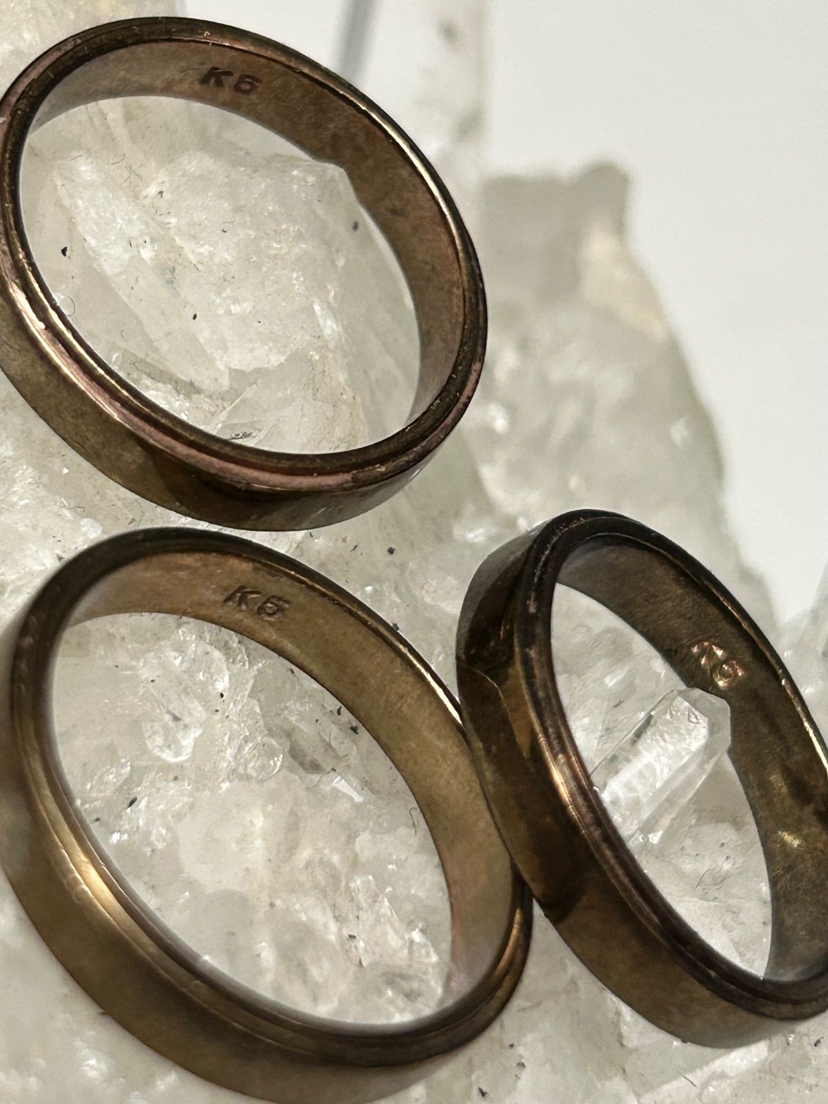 在庫2000年代初期K5刻印GOLDプレーンモデルRING黄金サイズ18号