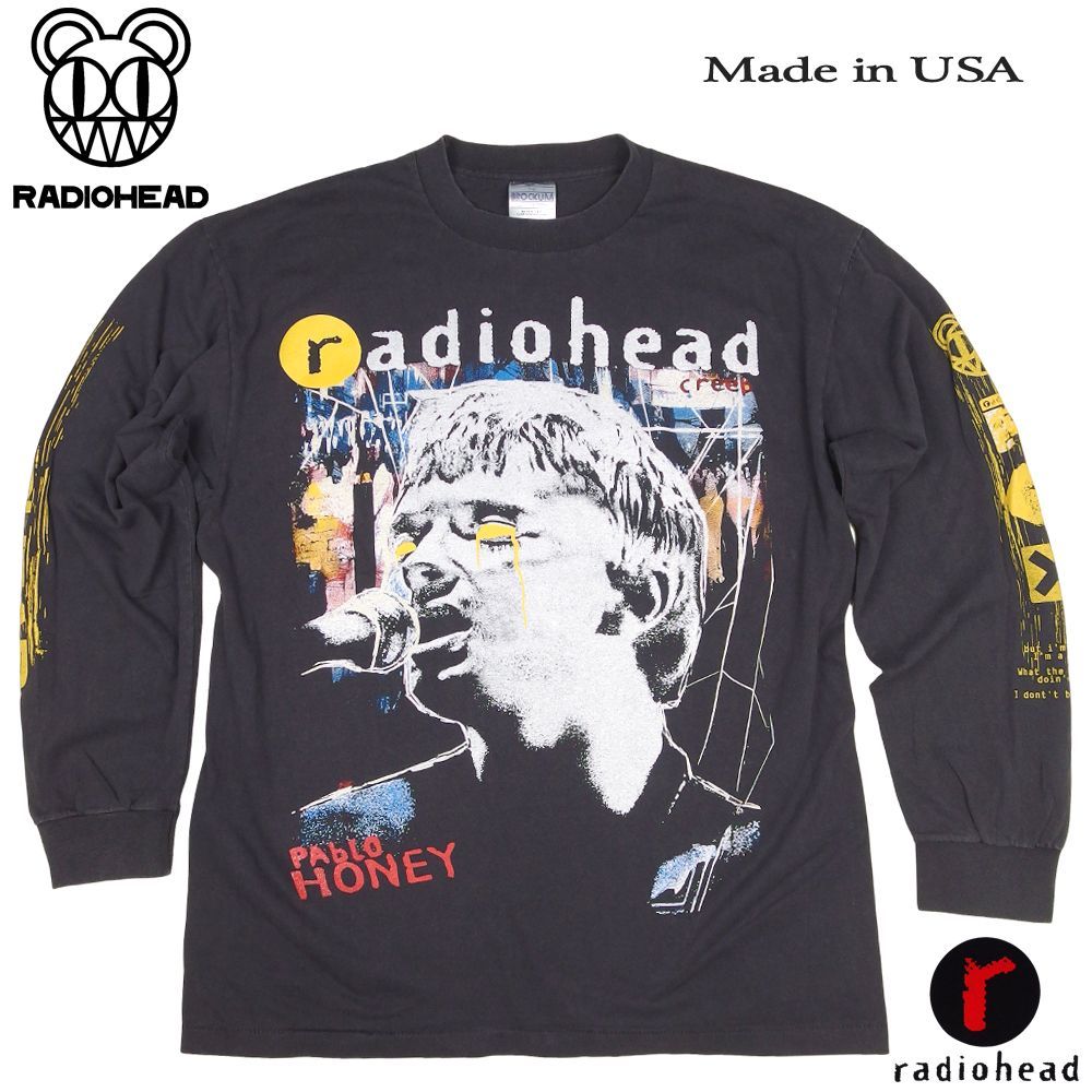 318 radiohead レディオヘッド ロンT 長袖 Tシャツ ブラック Lサイズ
