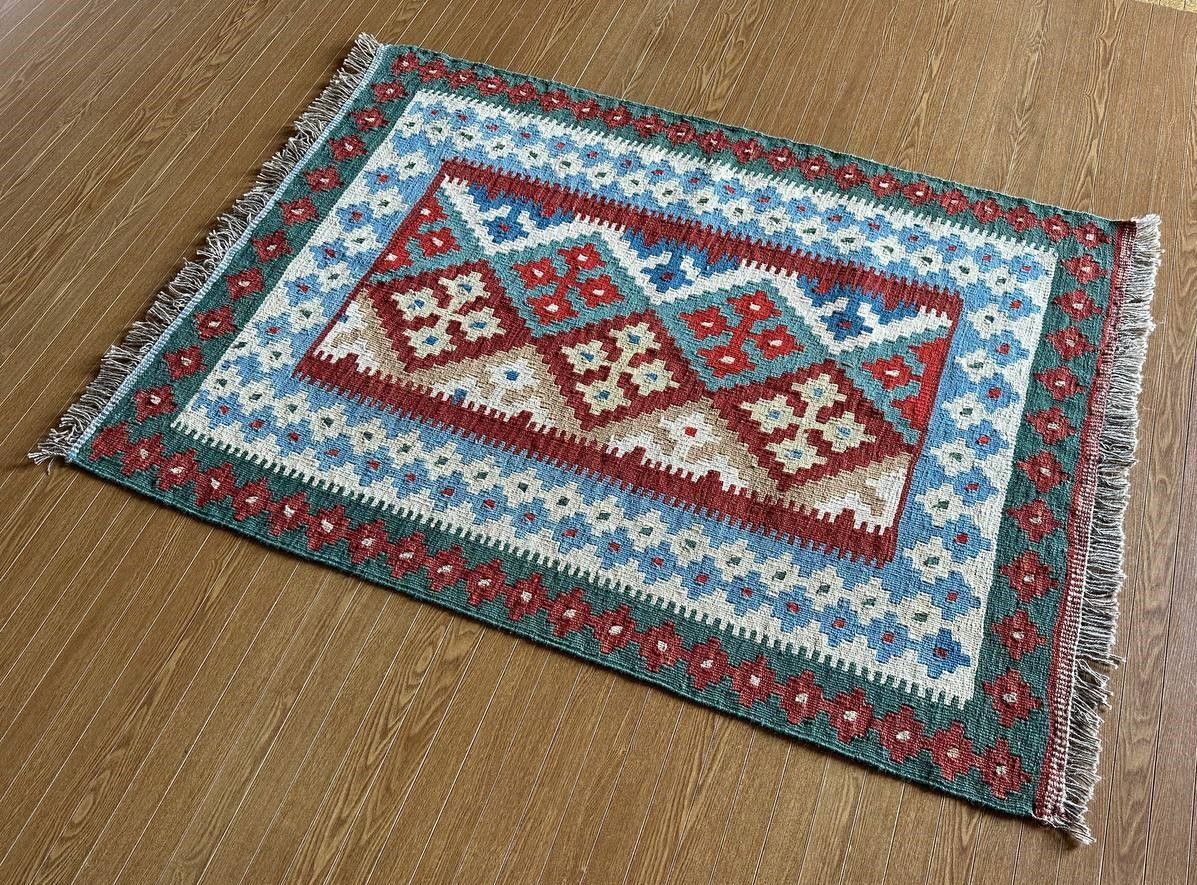 【150×107】イラン直輸入★シーラーズ産キリム・KILIM■2993-24-H