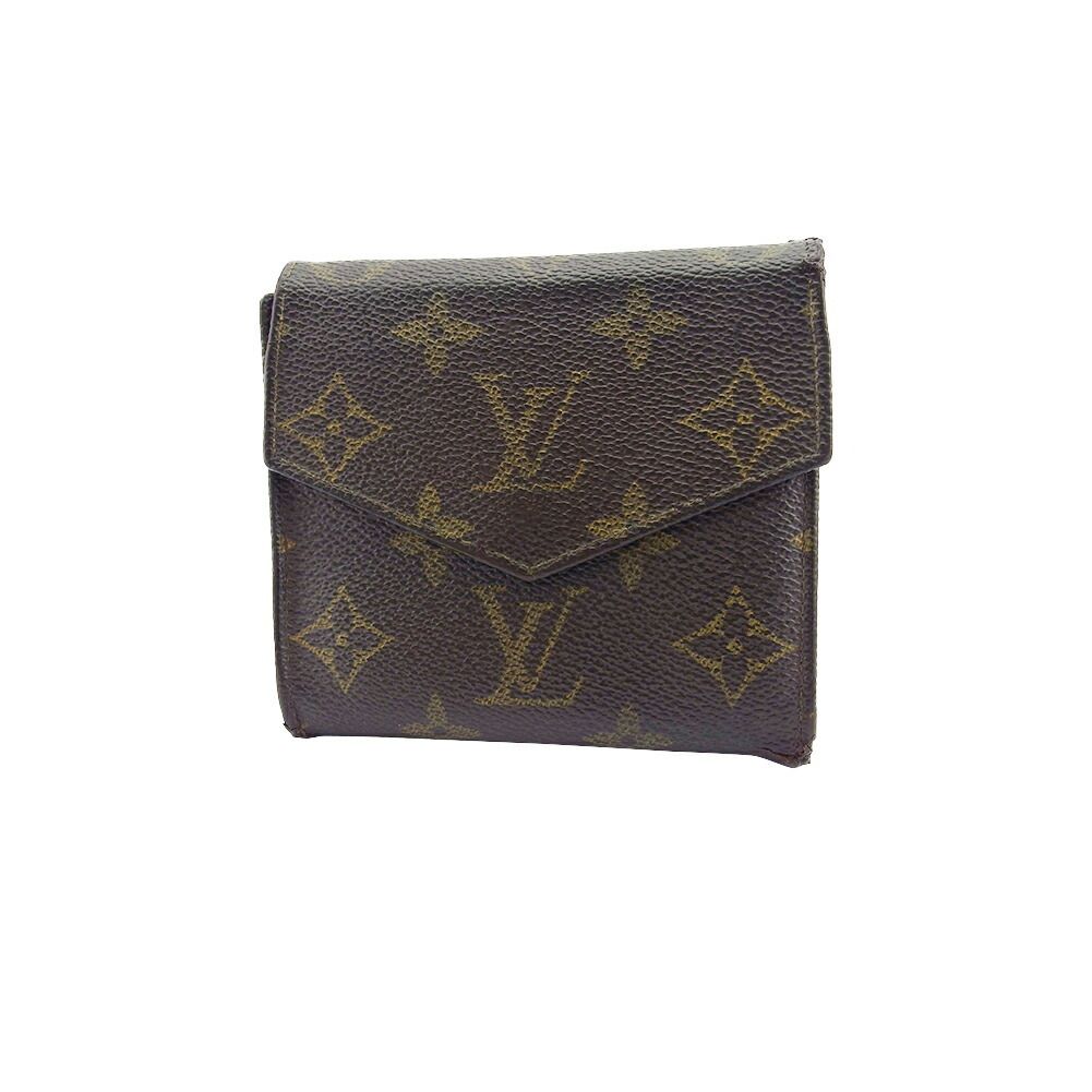 ルイ ヴィトン LOUIS VUITTON 三つ折り財布 モノグラム ポルトモネビエ ブラウン ベージュ レディース