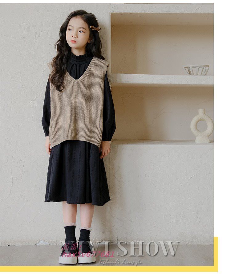 キッズ ニットベスト付き