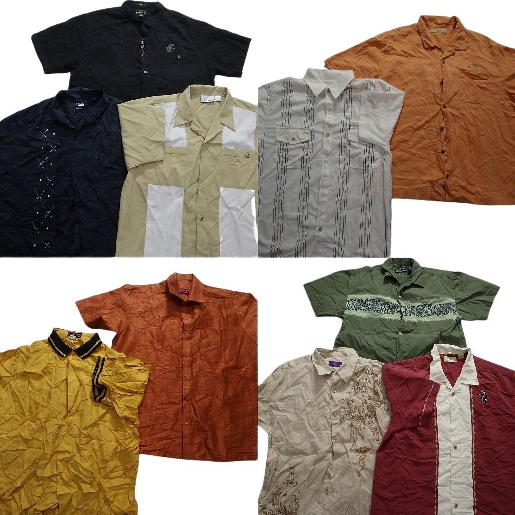 古着卸 まとめ売り 半袖シャツ 10枚セット (メンズ L ) 開襟シャツ