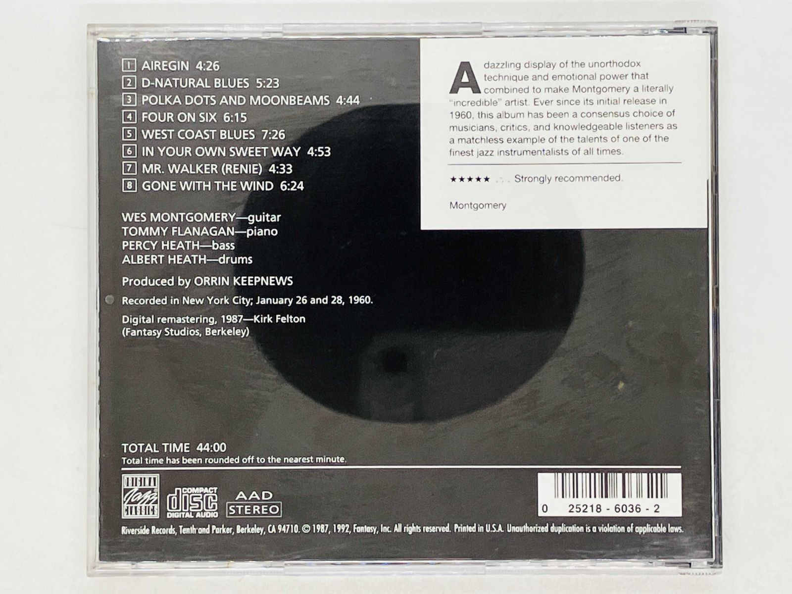 CD ウェス・モンゴメリー インクレディブル・ジャズ・ギター THE