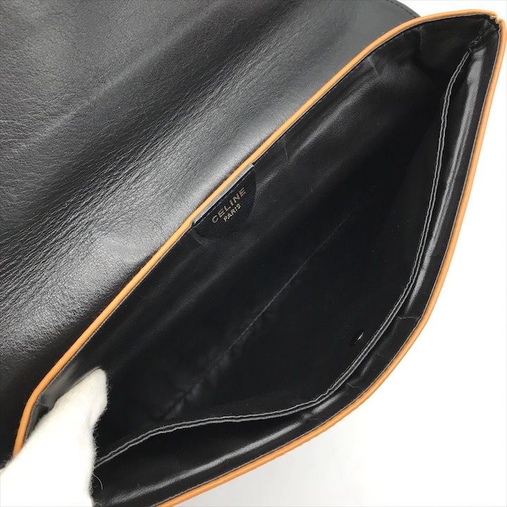美品 CELINE セリーヌ 馬車金具 レザー クラッチ セカンド