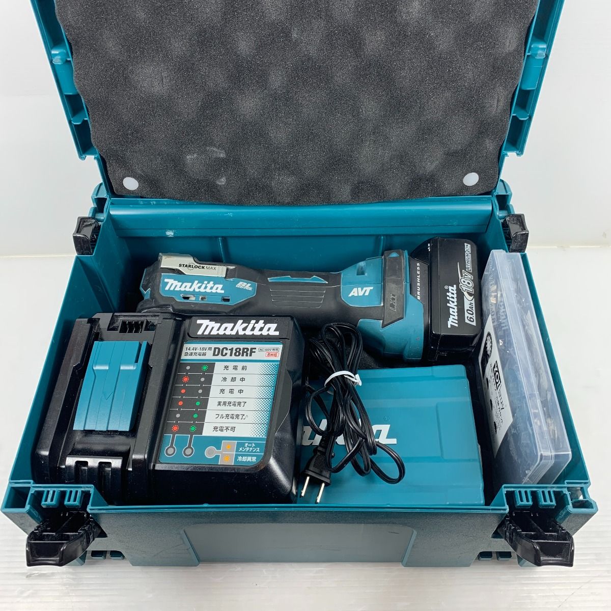 κκMAKITA マキタ 電動工具 マルチツール 充電器・充電池1個・ケース付 18v 0012600 TM52D ブルー