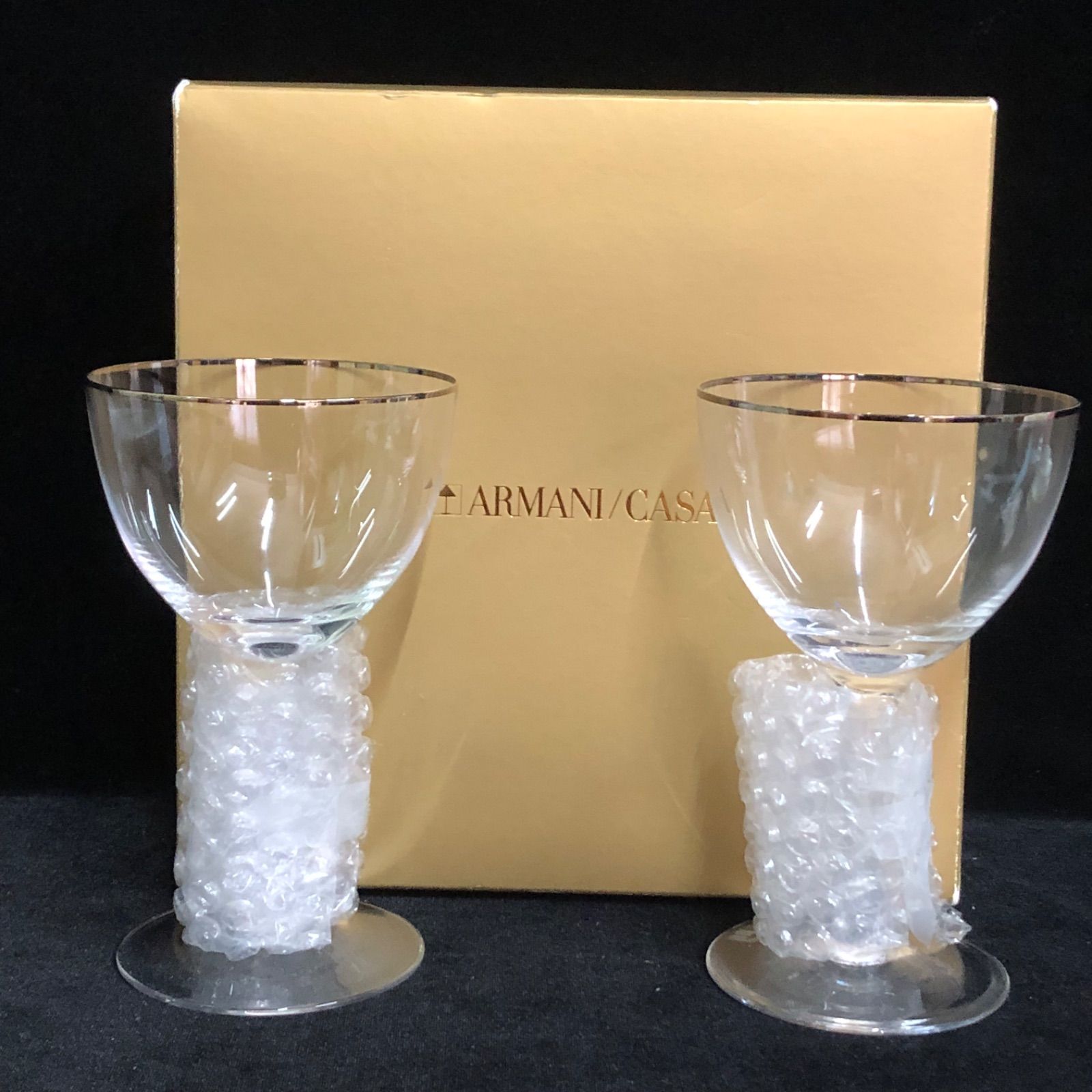 未使用 アルマーニ カーサ ARMANI CASA ワイングラス ペア ノベルティ 非売品 箱入り