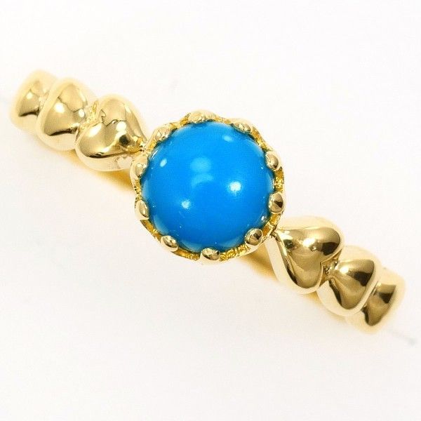 K18YG リング ring 指輪 9.5号 ターコイズ 総重量約2.0g