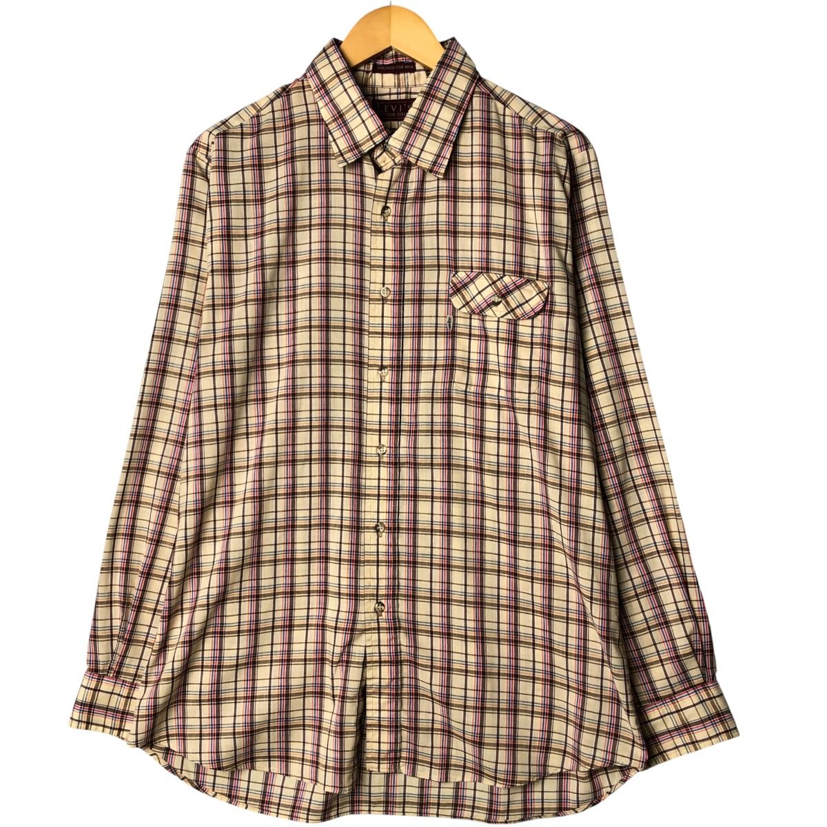 古着 リーバイス Levi s ACTION SHIRT チェック柄 長袖 ポリシャツ メンズXL相当|eaa584259