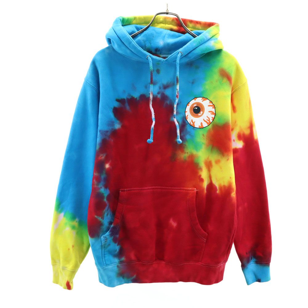 ミシカ タイダイ柄 長袖 スウェットパーカー S 赤系 MISHKA 裏起毛 