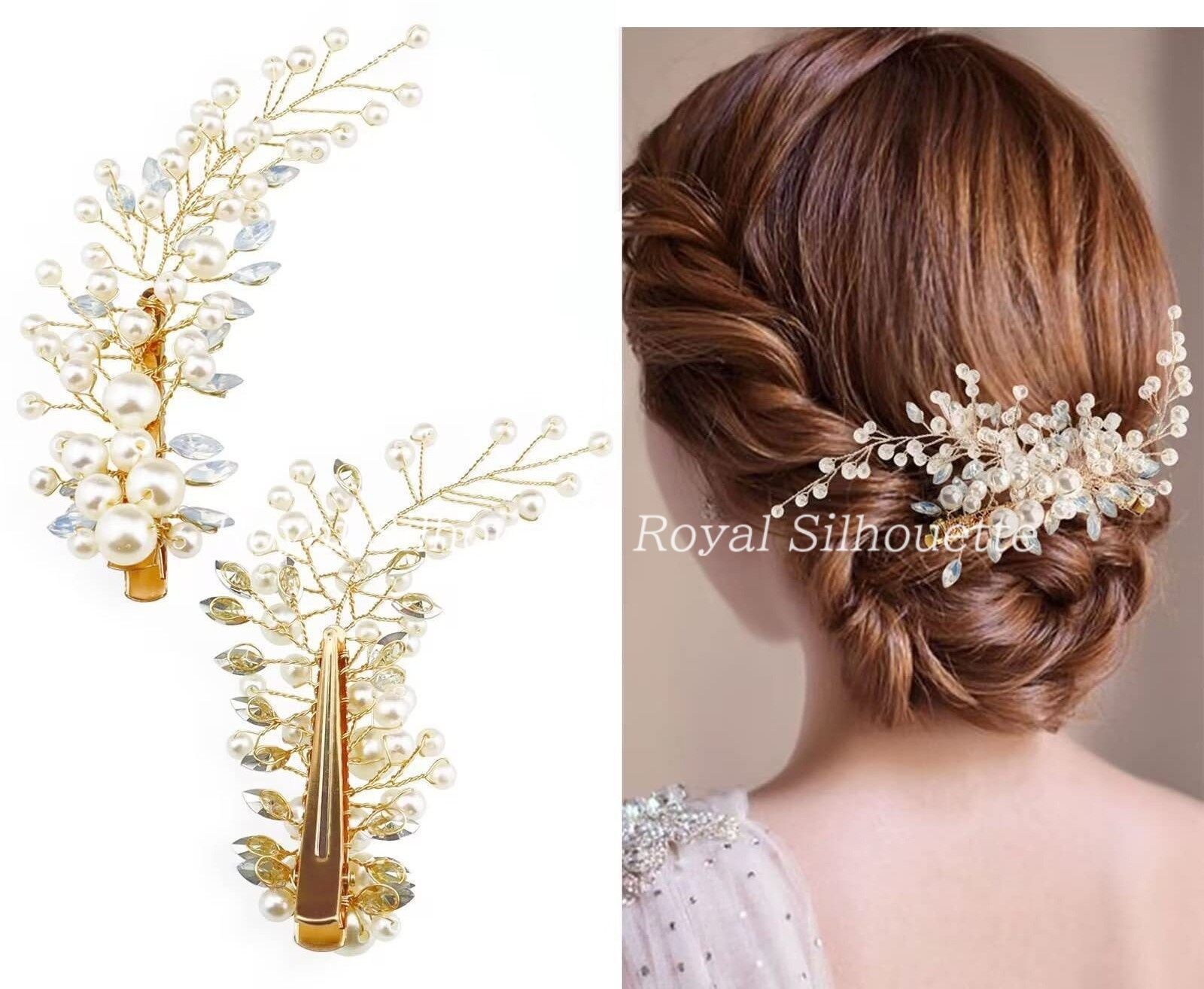 ヘアピン ゴールド 金 シルバー 銀 2個セット ヘアアクセサリー